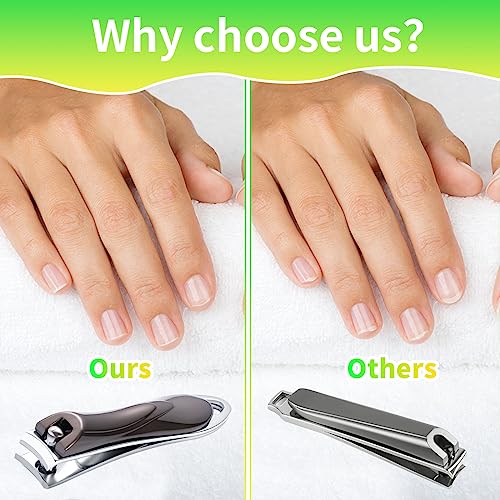 3Pcs Nail Clippers, Heavy Duty Nail Clippers Toenail Clippers with Box Stainless Steel Ultra Sharp Nail Cutter for Thick Fingernail Toenail Men a