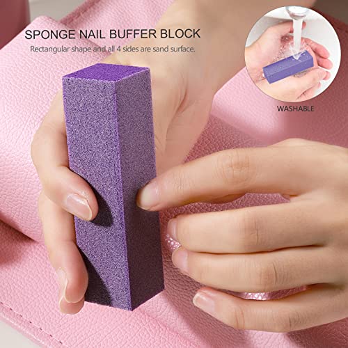FANDAMEI Nail Files and Buffers, 100/180 400/4000 Grit Professional Manicure Tools Kit Rectangular Art Care Buffer Block Tools, 7 Ways Buffer Blo