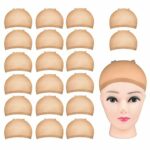 Wig Cap, MORGLES 20 Pack Stretchy Nylon Stocking Wig Cap for Women Makeup,Nude