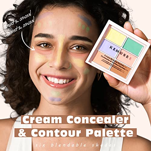 KIMUSE Colour Correcting Palette, Colour Concealer Makeup Palette, Six Shades, Creamy Blendable Texture