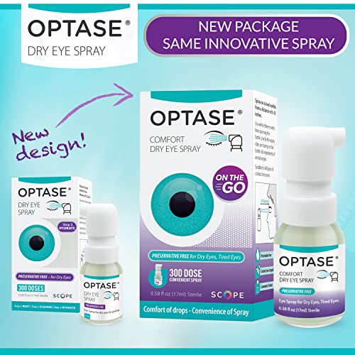 Optase Dry Eye Spray – A Preservative and Phosphate Free Dry Eye Spray for Itchy, Irritated Eyes and Eyelids - 300 Doses - 17ml