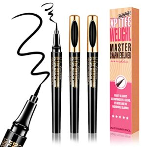 2 Pcs Magic Liquid Eyeliner, Black Waterproof Eye Liners, Long-Lasting, Sweatproof and Smudgeproof, Super Slim Eyeliner Pen Gel, Professional Eye