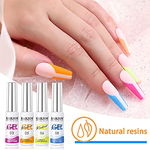 RARJSM Nail Art Gel Nail Polish 8ml Painted Gel Polish Kit 12 Colors Painting Drawing Gel Liner Polish,Pull Line Gel Polish for DIY French Manicu