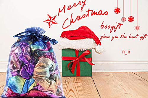 Shiny Metallic Scrunchies for Girls, 12 Pieces Hair scrunchies for Women Elastics Ponytail Holder Hair bands Teenage Girls Hair Accessories Gift