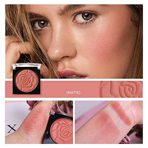 Blusher,Blushers for Cheeks Make Up,Blush Palette, Peach Pink Blushers for Cheeks Make Up,Matte Face Blush Make Up Powder,Red Blush,Makeup Blush