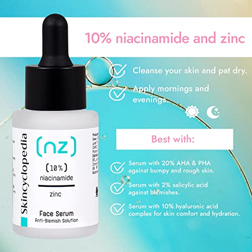 Skincyclopedia 10% Niacinamide Serum - Hyperpigmentation and Acne Scar Treatment - Pore Minimizer for Oily Skin - Suitable for Men and Women, 30m