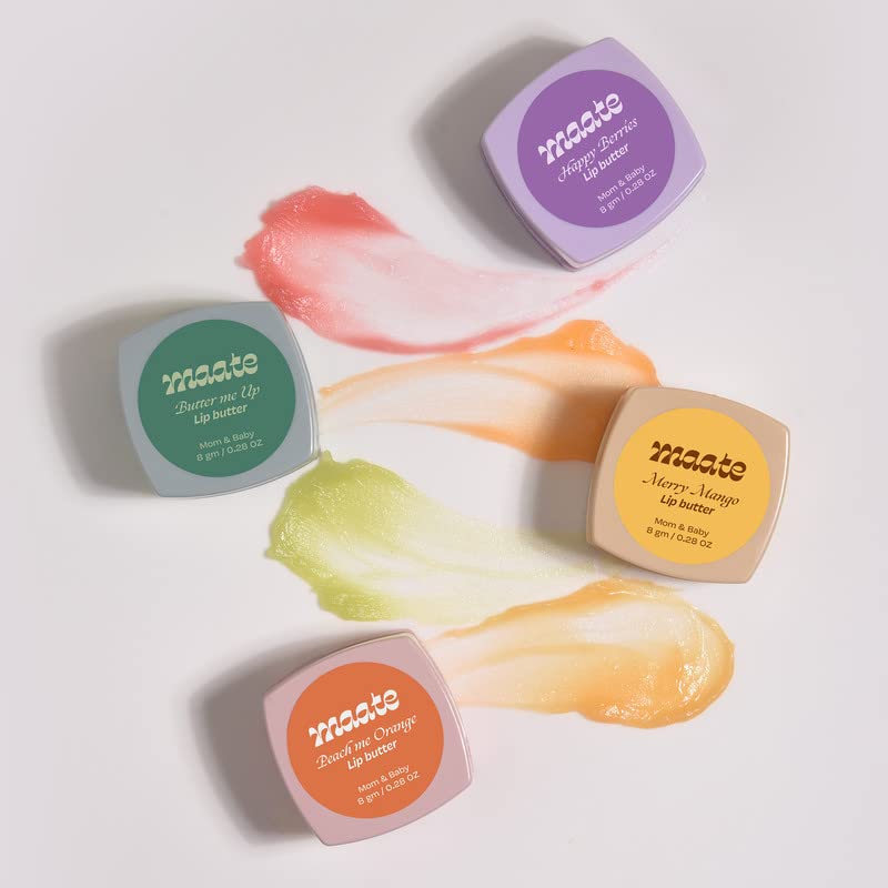 Maate Lip Butter | Packed with Berries for Moist, Soft & Smooth Lips | Enriched with Blueberry And Strawberry | 100% Natural (8 gm)