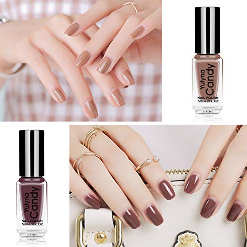 FERCAISH Bright Non Toxic Nail Polish Set 6 Bottles Long Lasting and Non Fading Unpeelable Quick Dry Nail Polish