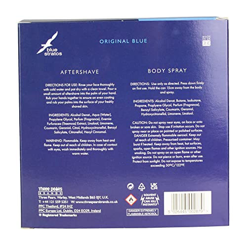 Blue Stratos Gift Set Containing 100ml Aftershave and 150ml Deodorant Body Spray