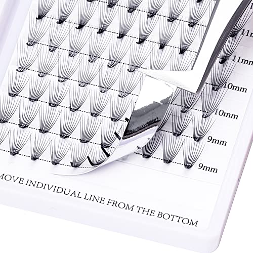 Pre Made Fan Eyelash Extensions 10D 0.07mm D Curl Mixed Length 8-14mm Premade Fans Eyelash Extension Middle Tap Premade Russian Volume Lashes Ext