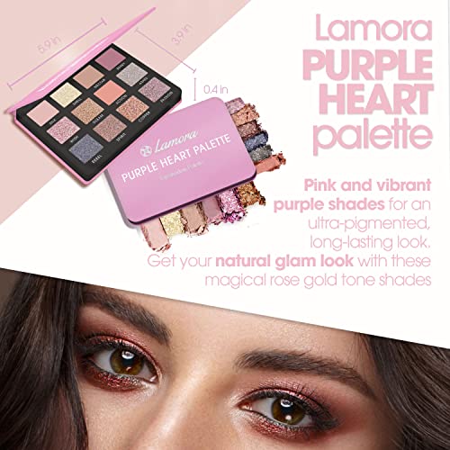 Rose Nude Pink Eyeshadow Palette - Shimmer Matte Eye Shadow Pallet With 12 Highly Pigmented Colours For Professional Everyday Make Up Looks - Tra