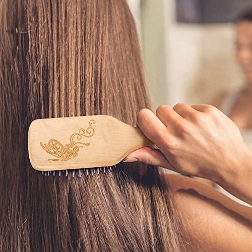 Hair Brush Boar Bristle Hairbrush for Thick Curly Thin Long Short Wet or Dry Hair Adds Shine and Makes Hair Smooth, Best Paddle Hair Brushes and