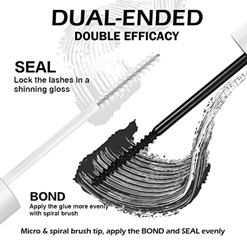 Lash Bond and Seal Cluster Lashes Glue Bond and Seal for Individual Lash Extension DIY Eyelash Extensions Strong Hold Waterproof Eyelashes Glue (