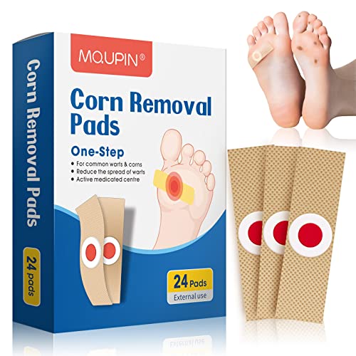 Corn Remover Pads, Wart Remover, Foot Corn Remover Patch, 24 Pcs Corn Removal Pads,Corn Plaster with Hole for Feet, Hand, Toe for Feet Care and C