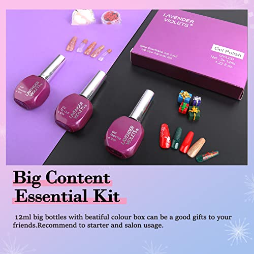 Lavender Violets 12ml Gel Nail Polishes UV LED Soak Off Varnish Manicure Pedicure F807 group (Base,Top & Matte Top coat)