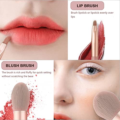 Professional Makeup Brushes Set Mini Makeup Brushes 8Pcs Portable Make up Set Premium Makeup Brushes Kits with PU Leather Bag Foundation Powder C