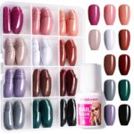 288PCS Press on Nails Medium Length with 10g Nail Tips Glue, FANDAMEI 12 Sets Short Fake Nails False Ballerina Coffin Press on Nails, 12 Solid Co