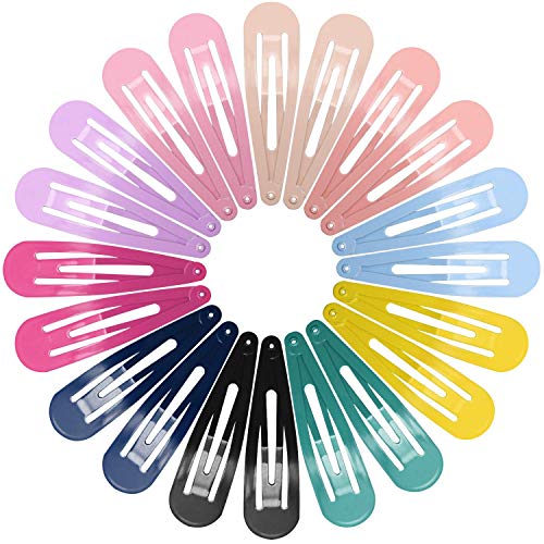 Large Snap Hair Clips 40 Pcs, Funtopia 2.8 Inch Long Non Slip Metal Hair Clips for Women Girls, Hair Barrettes Hair Accessories (Brown & Black)