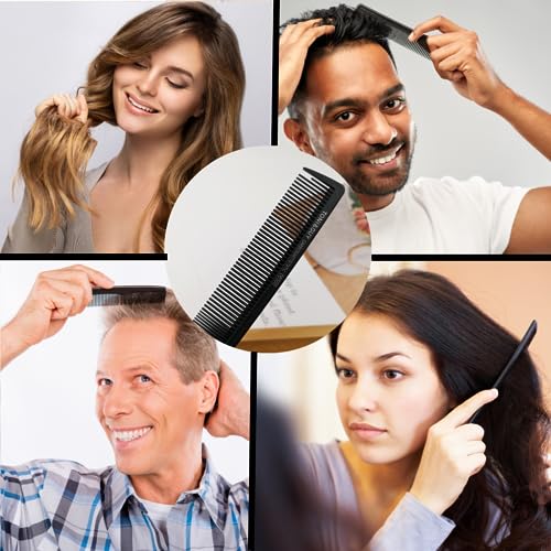 BOORIKA Hair Comb, Rat Tail Comb 100% Anti-static, Heat resistant, Lightweight, Durable Pin Comb with anti-skid paddle for All Hair Types (Hair C