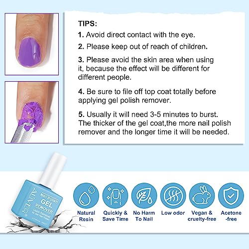 Gel Nail Polish Remover - Gel Polish Remover for Nails in 2-3 Minutes, Not Hurt Nails, No Need for Foil, Soaking or Wrapping, Quickly & Easily Re