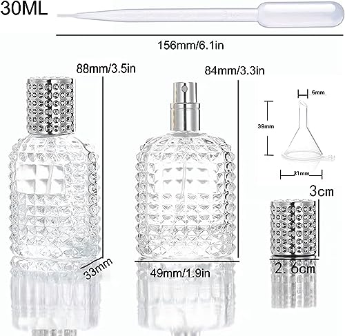 DITK-U 30 ml 2 Perfume Bottles Atomiser Refillable Glass Empty Perfume Atomiser Crystal Glass Art Pineapple Perfume Bottle for Women or Girls (Ca