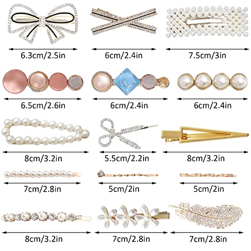 KEYRI 30 Pcs Pearl Hair Clips Hair Accessories for Women Hair Barrettes Headwear Styling Tools Makeup Hair Clips Women Curl Pin Clips for Bangs S