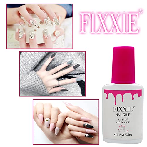 Extra Strong Nail Glue (15 Gram X 1 Bottle) With Brush For Acrylic Tips Extra Strong Nail Glue For Stick On Fake Nails