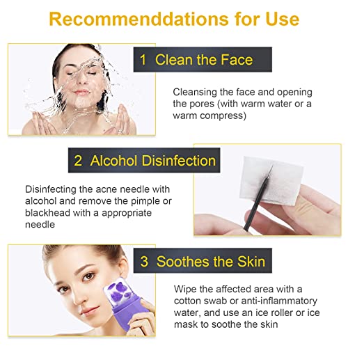 Blackhead Remover Tool Kit, IUMAKEVP 15 PCS Professional Stainless Steel Pimple Popper Comedone Extractor Tools for Removing Pimples, Blackheads,