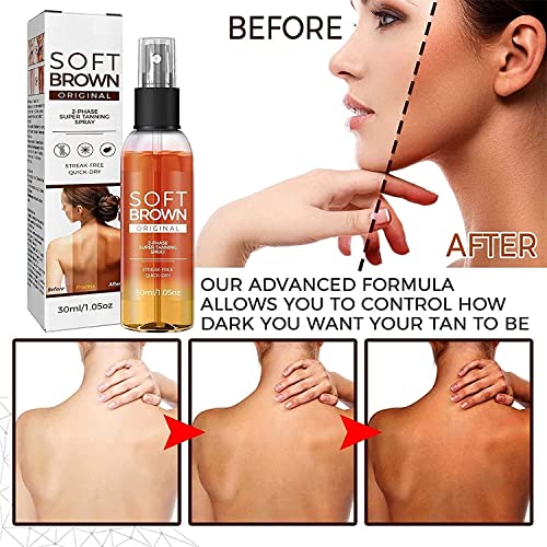 Soft Brown Tanning Spray,Tanning Spray for Out- Door Sun,Deep Sun Tanning Spray Oil, Packed with Ultra Moisturizing Oil, Tanning Spray with Bronz
