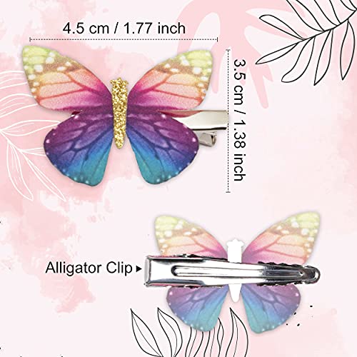 Mesmeriser Realistic Butterfly Clips Pack of 10 – 5 Assorted Matte Coloured Hair Clips for Girls – Cute Duckbill Slides in Box Packaging for Easy