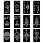 12 Sheets Tattoo Stencils Set, Hand Temporary Tattoo Temples, Reusable Indian Arabian Tattoo Stickers Stencils Body Art for Women Hands