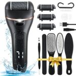 ZOUYUE Electric Foot File Pedicure Set, Rechargeable Waterproof Hard Skin Remover with 3 Rollers and 2 Speeds, Callus Remover Foot Care Gift Kit