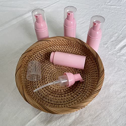 BUYSK 4pcs Empty Pump Bottle, Pink Foaming Soap Pump Dispenser for Travel Size Handsoap and Shampoo (50ml, pink)
