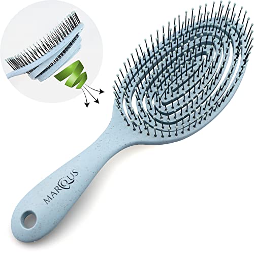 marQus Detangle Hair Brush women and men, Exclusive Ultra-soft bending Bristles and Body - Glide Through Tangles With Ease For All Hair Types - W