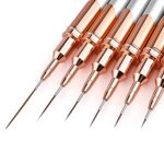 6pcs Nail Art Brushes Liner Striping Brush, Super Fine Nail Art Long Striper Pen Set for Thin Lines, Tiny Details, Fine Drawing, Delicate Colorin