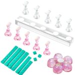 Makartt Nail Stand Display, Magnetic Nail Tips Stand, Acrylic Nail Display Stand, Nail Practice Holders Nail Painting Stand with 48Pcs Reusable A
