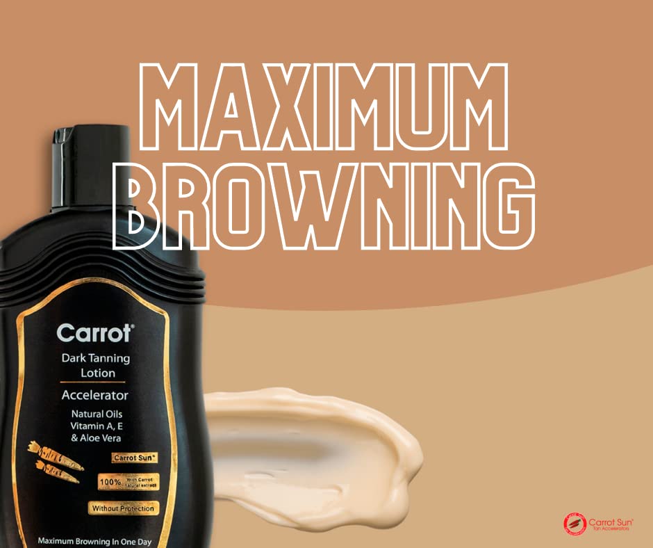 Carrot-Sun® Dark Tanning Lotion, Tanning Lotion with 100% natural Carrot Oil extract, Maximum Browning in One Day, 200ml