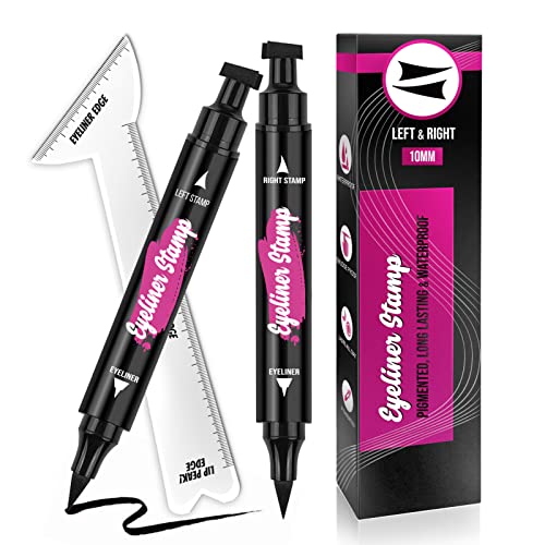 Cilrofelr Eyeliner Stamp Wingliner, 2 Easy Winged Eyeliner Stamps to Create Perfect Cat Eye, Long Lasting, Waterproof & Smudge proof Liquid Eyeli