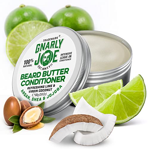 Gnarly Joe Beard Butter Conditioner - 80g - 100% Natural Ingredients - Leave In - Cocoa Butter & Argan Oil - Beard Balm - Shea Moisture Beard Bal