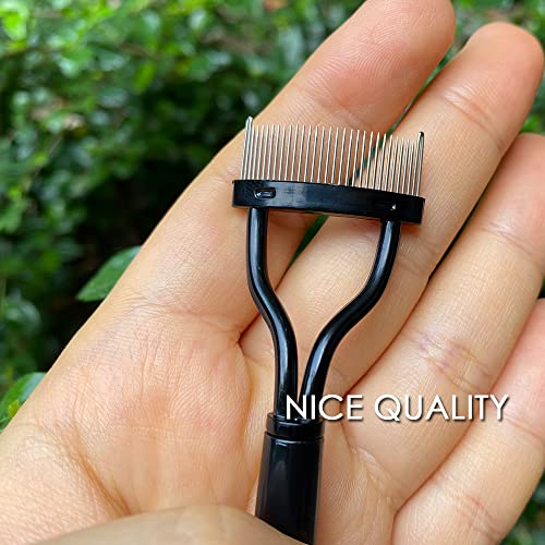 BAISDY 4Pcs Eyelash Comb Separator, Eyelash Mascara Brow Brush Makeup Grooming Tool