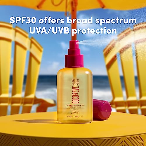 Coco & Eve Tan Boosting Anti-Aging Body Oil SPF30 - Tanning Accelerator Spray, UVA UVB Sun Protection | Fast Tan Enhancer With Natural Ingredient