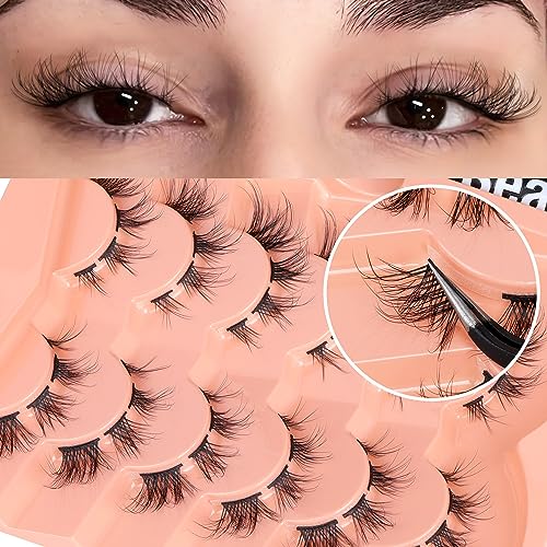 Eyelashes Extension Kit Cluster Lashes Cat Eye Lashes Faux Mink Lashes With Strong Hold Bond and Seal Lashes Glue And Tweezers False Eyelashes Na