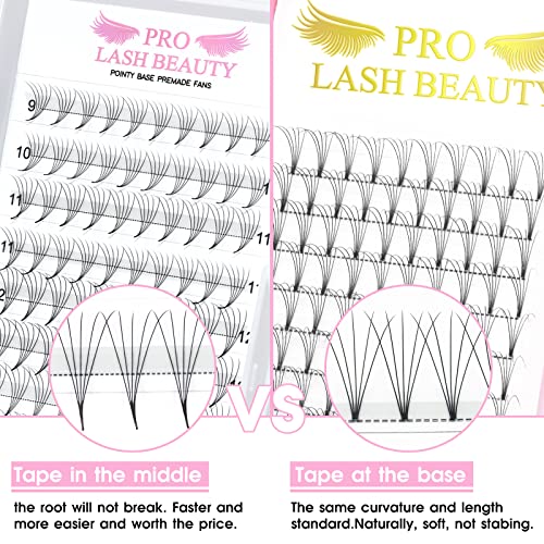 Pre Made Fan Eyelash Extensions 10D 12D 7D 5D Pointy Base Premade Fans Eyelash Extension 0.05 0.07 0.10 Lash Extensions Pre Fanned Russian Volume