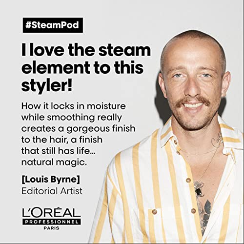 L'Oréal Professionnel Steam Hair Straightener & Styling Tool, For All Hair Types, SteamPod 4, UK Plug
