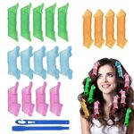 URAQT Hair Curlers for Short Hair, No Heat Hair Rollers Spiral Curlers, 15cm/25cm Hair Curlers Styling Kit with Styling Hooks, DIY Hairstyle Tool
