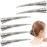 6 Pcs Duckbill Hair Clips Hollow Style Metal Alligator Hair Clips Duckbill Hairpins Non- slip Hair Barrettes Hair Grip without Teeth for Hair Sty
