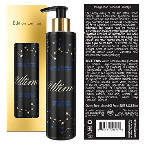 Onyx Ultime Luxury Triple Tanning Cream - Sunbed Tan Accelerator with Bronzer - Tan Enhancer for Dark Tan - Premium Moisturising Body Sunbed Crea