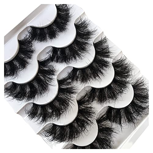 Gmagictobo False Eyelashes Fluffy 3D Faux Mink Lashes 22MM Dramatic False Lashes Pack Long Thick Volume Soft Strip Fake Eye Lashes 5 Pairs Multip