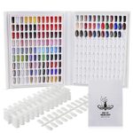 Noverlife Professional 216 Nail Colors Chart, White Nail Gel Polish Display Card Book, Nail Art Salon Nail Design Display Booklet, Professional N