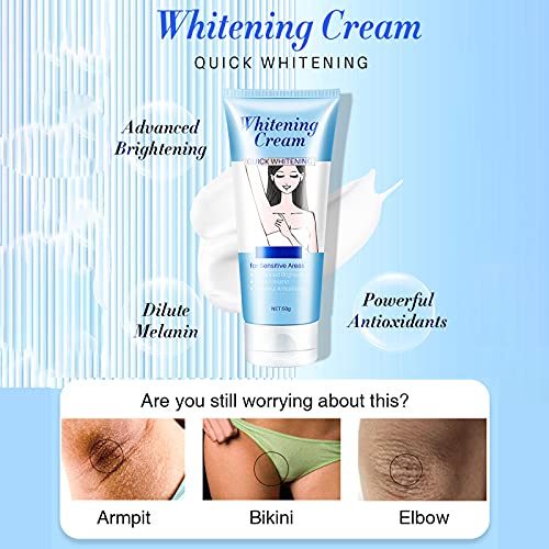 Skin Lightening Cream, Underarm Whitening Cream for Dark Skin and Private Parts, Fade Melanin on Body Armpit Knees Elbows 50g